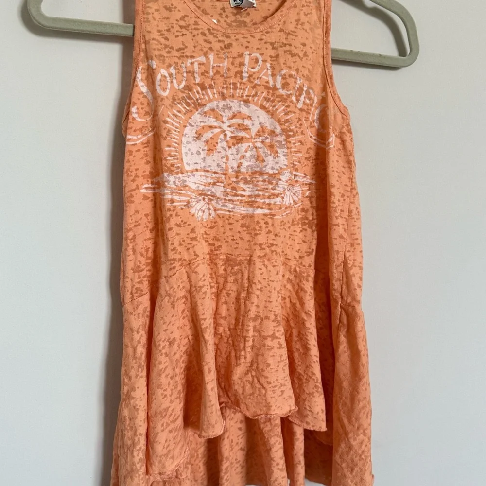 RUUM Girls Size 10 Peach Tropical Tank Dress